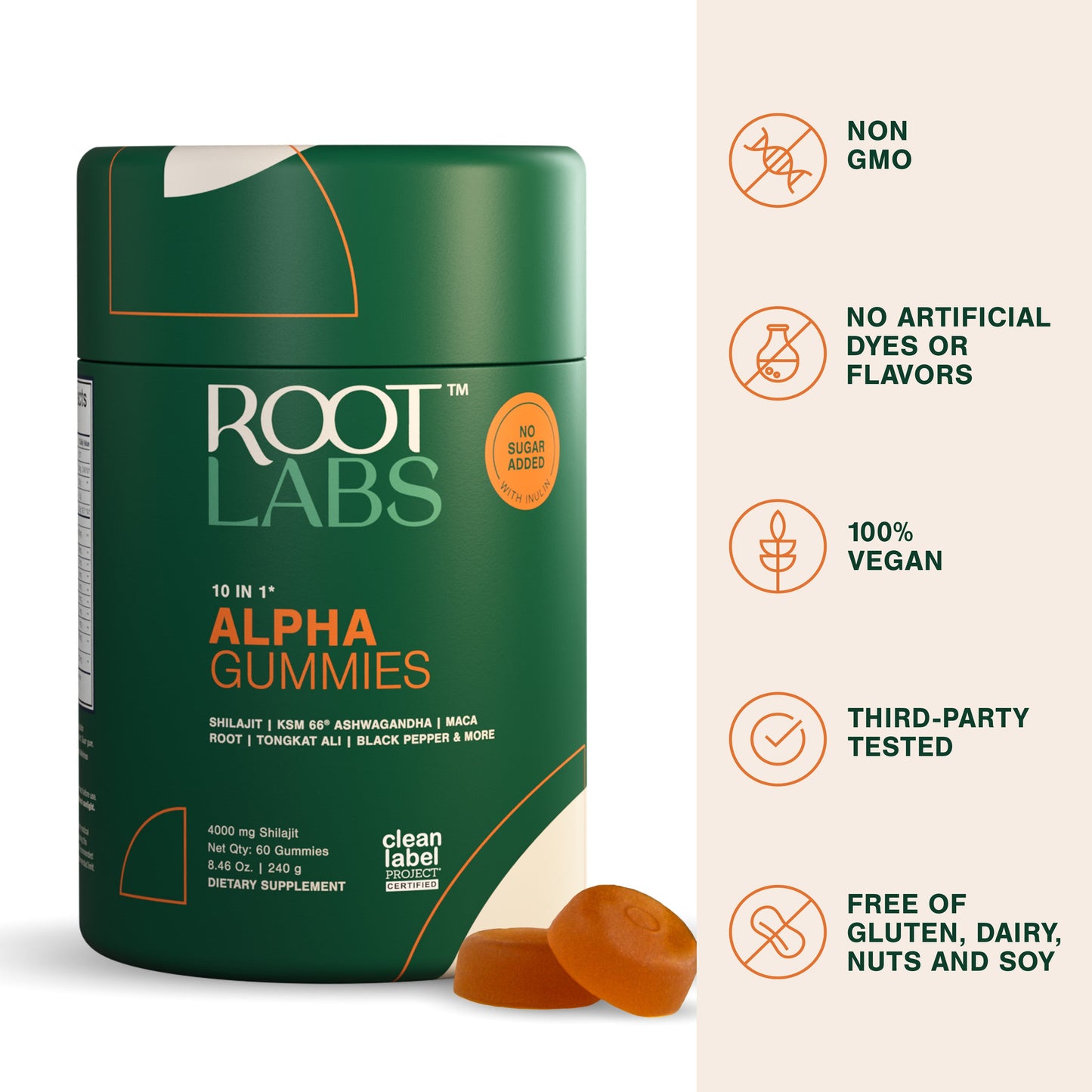 Alpha Gummies,Shilajit Gummies(4000mg)Tongkat Ali, Maca, 75%Fulvic Acid Sugar-Free 8Vegetarian
