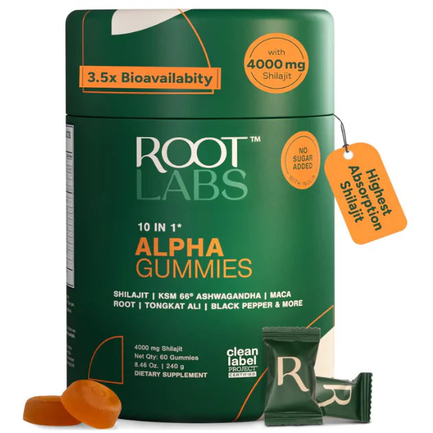 Alpha Gummies,Shilajit Gummies(4000mg)Tongkat Ali, Maca, 75%Fulvic Acid Sugar-Free 8Vegetarian