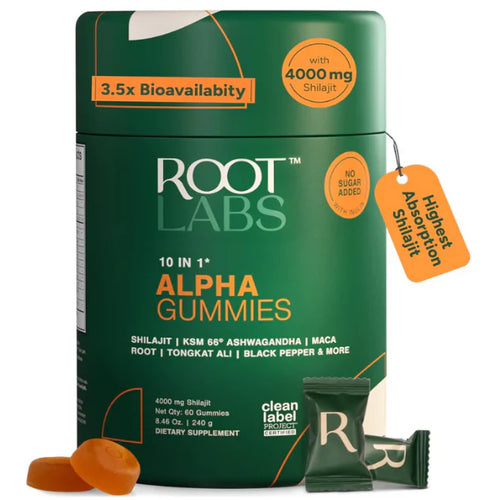 Alpha Gummies,Shilajit Gummies(4000mg)Tongkat Ali, Maca, 75%Fulvic Acid Sugar-Free 8Vegetarian