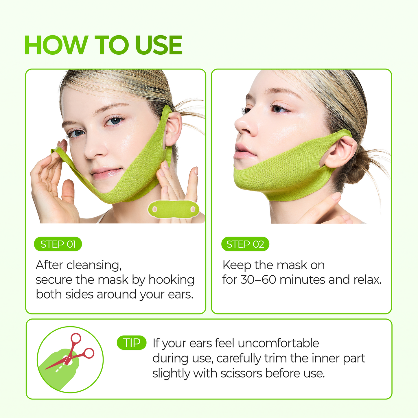 CACTOX V-Lifting Mewing Band - Collagen & Caffeine for Double Chin, Sagging Jawline & Facial Puffiness