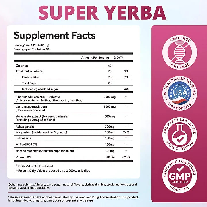 ZOOONE Super Yerba Mate tea Instant Powder 30 Packets