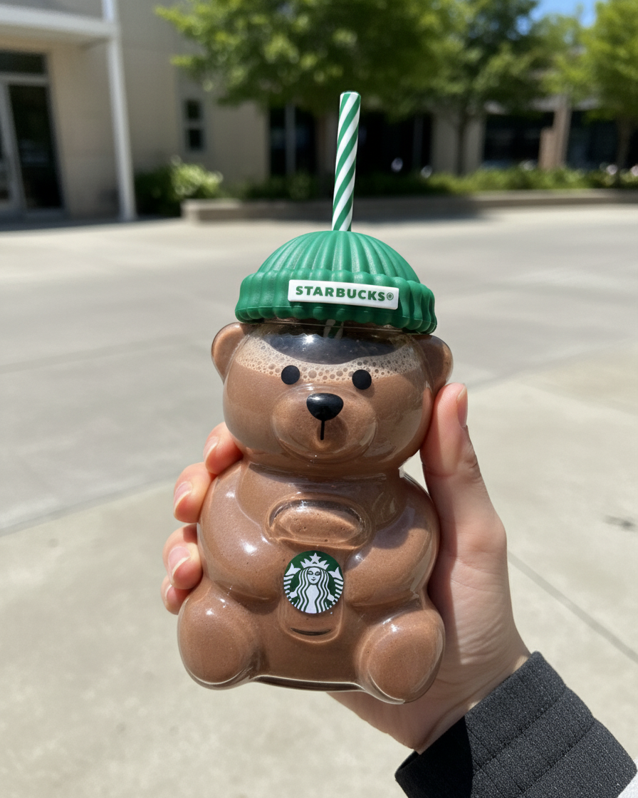 Der Bearista-Becher, authentischer Bearista-Bären-Glasbecher in limitierter Auflage für die Feiertage