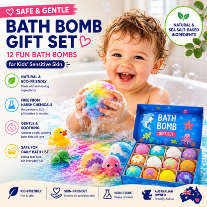 Kids Surprise Bath Bomb Set – Fun Colors & Hidden Toys