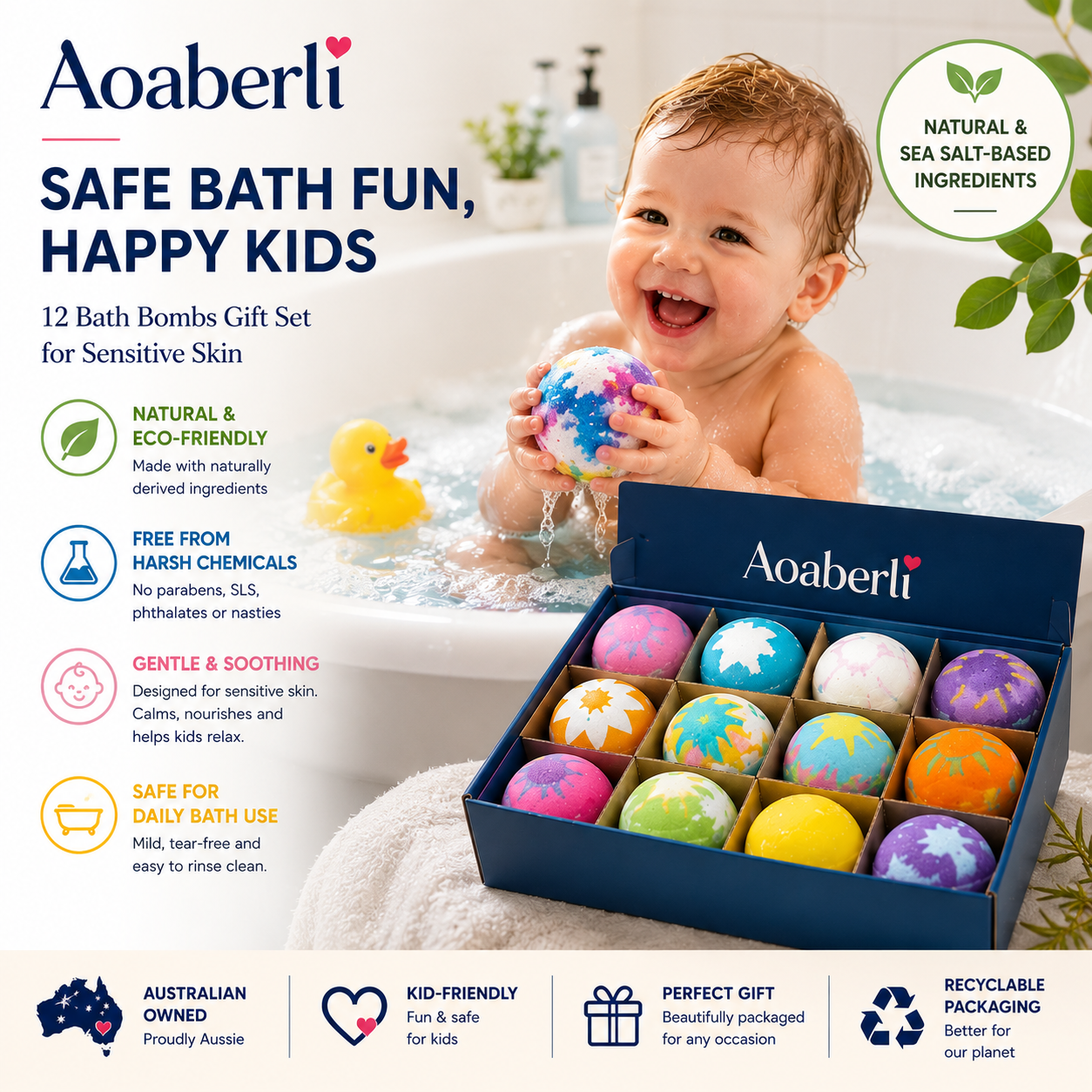 Kids Surprise Bath Bomb Set – Fun Colors & Hidden Toys