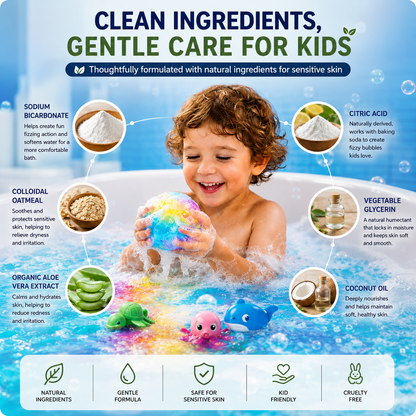 Kids Surprise Bath Bomb Set – Fun Colors & Hidden Toys
