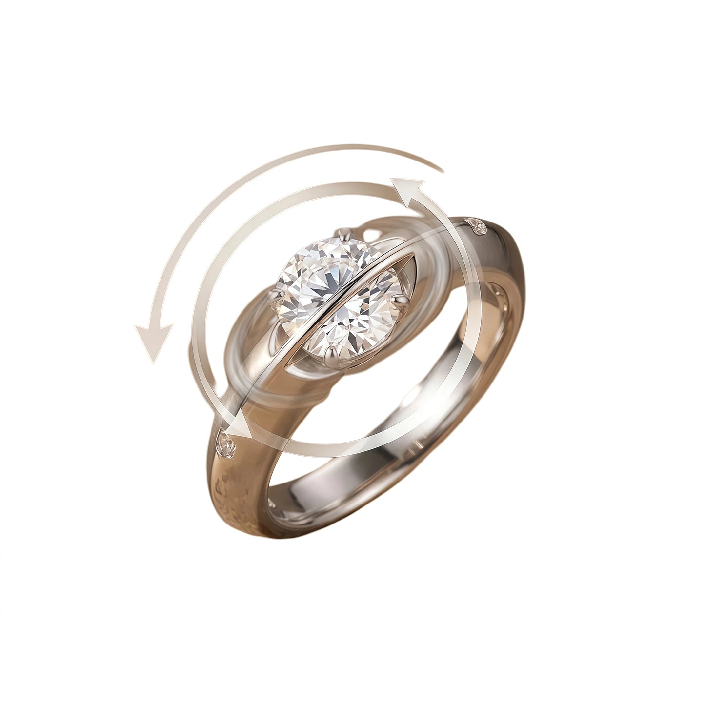 Celestial Spin Ring: Silent Smooth Spinning Moissanite Fidget Ring for Anxious Days, Ideal Gift for Women