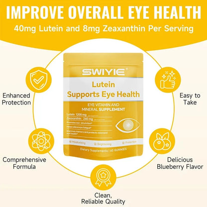 Lutein Gummies - Eye Health Vitamin and Mineral Supplement - Natural Flavor, 60 Count
