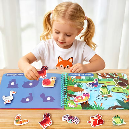 Kids Reusable Sticker Busy Book – Educational Travel Activity Book