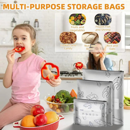 30Pcs Reusable Aluminum Foil Storage Bags | BPA-Free Leakproof Food Storage Bags (3 Sizes)