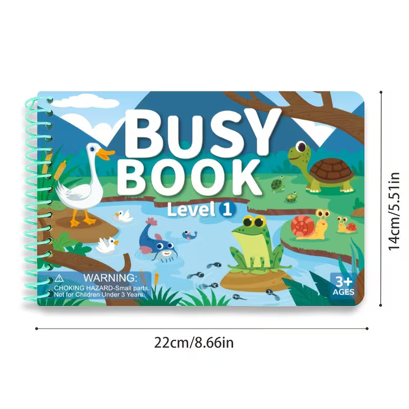 Kids Reusable Sticker Busy Book – Educational Travel Activity Book