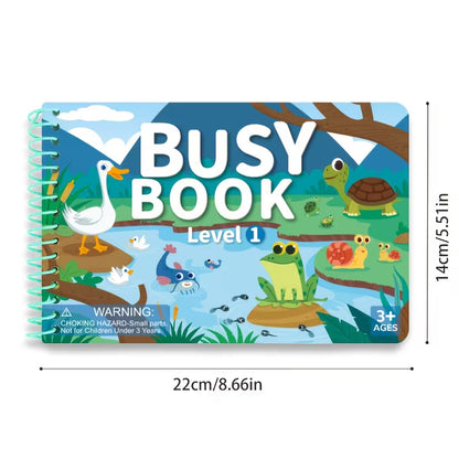 Kids Reusable Sticker Busy Book – Educational Travel Activity Book