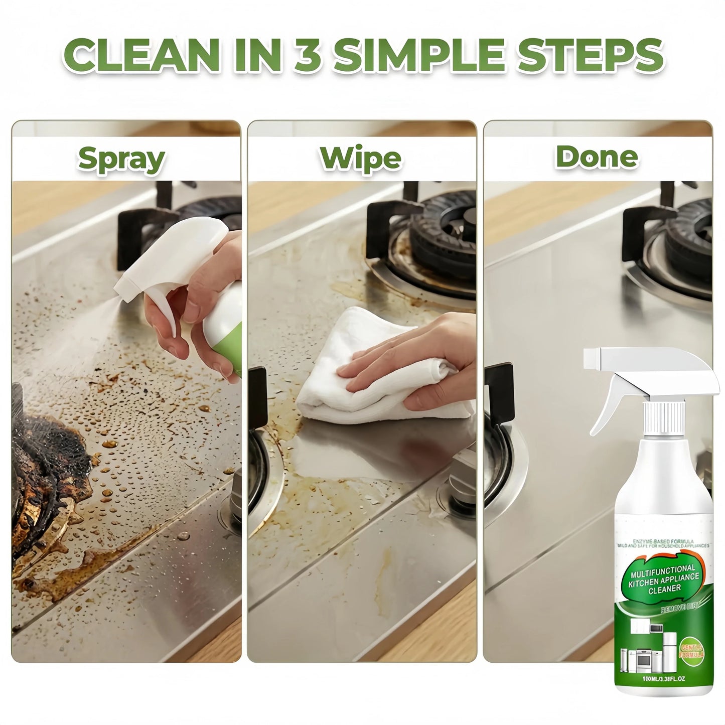 Multi-Purpose Enzyme Foam Cleaner 100ml - Effortlessly Removes Grease