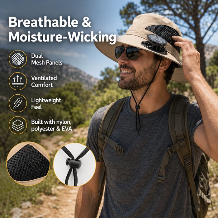 Solar Powered Sun Hat with Dual Fans – Cooling & UV Protection Hat