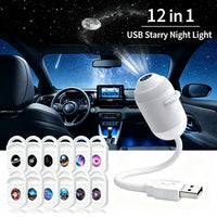 Dual-Mode Starry Night Light + 12 Projection Slides