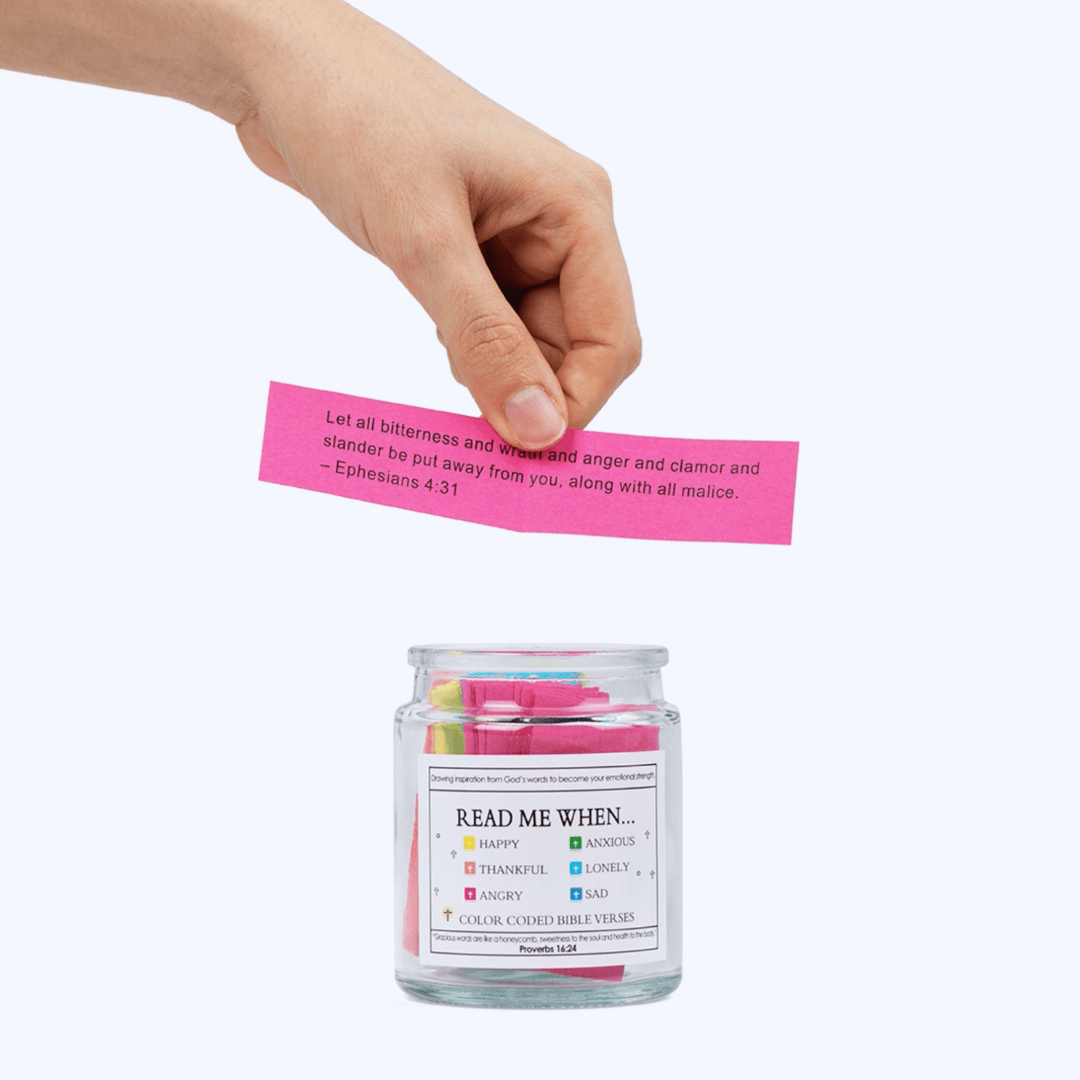 Bible Verse Jar, Daily Prayer, Jar of Hope - Contains 90 Bible verses