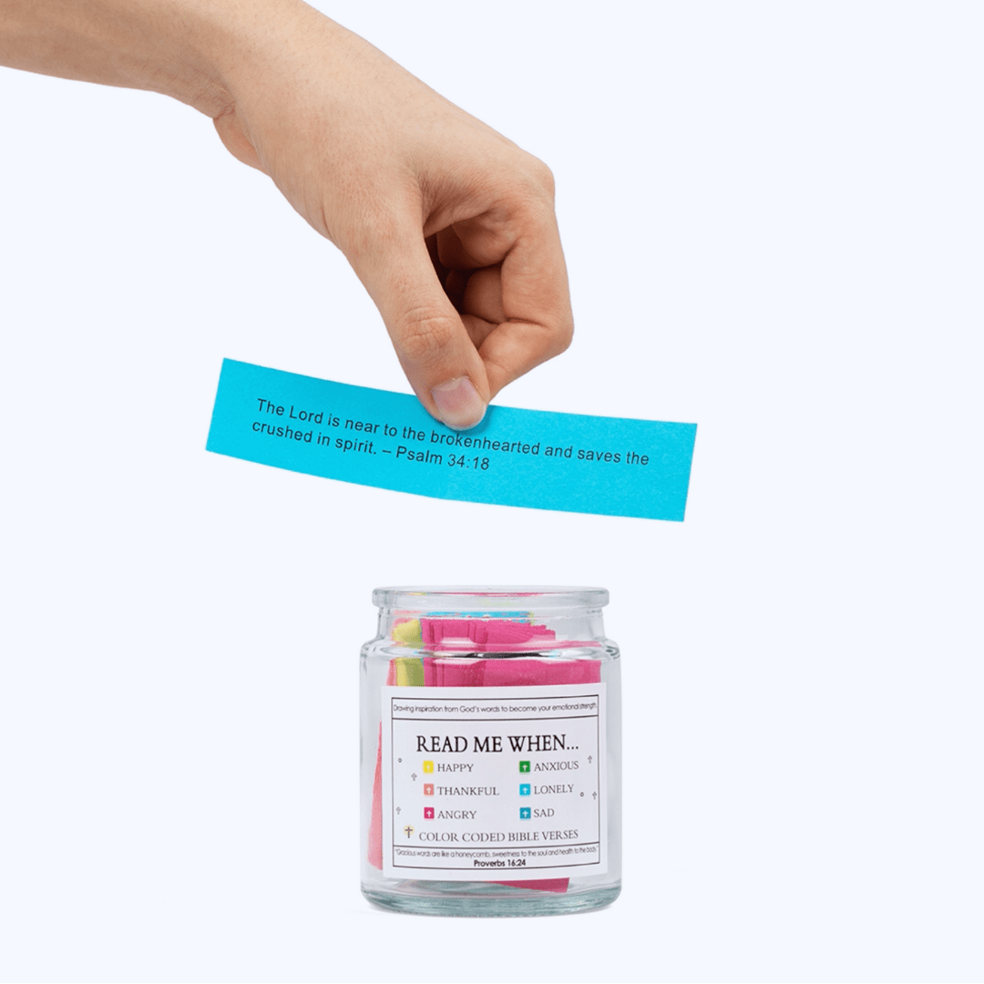 Bible Verse Jar, Daily Prayer, Jar of Hope - Contains 90 Bible verses