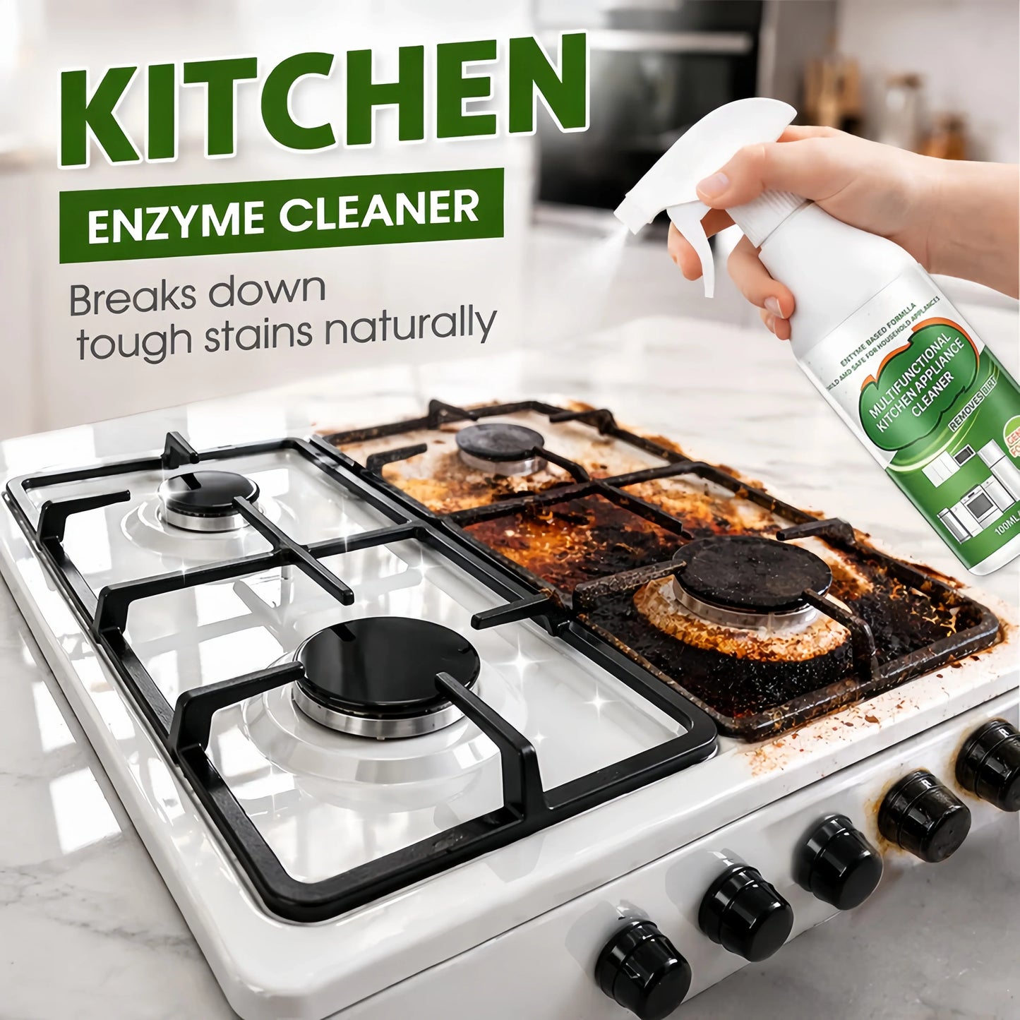Multi-Purpose Enzyme Foam Cleaner 100ml - Effortlessly Removes Grease