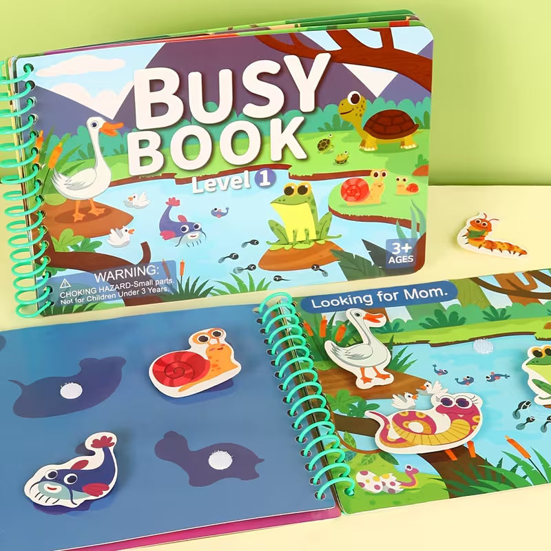 Kids Reusable Sticker Busy Book – Educational Travel Activity Book