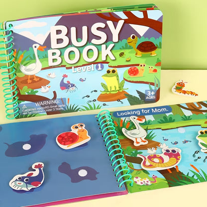 Kids Reusable Sticker Busy Book – Educational Travel Activity Book