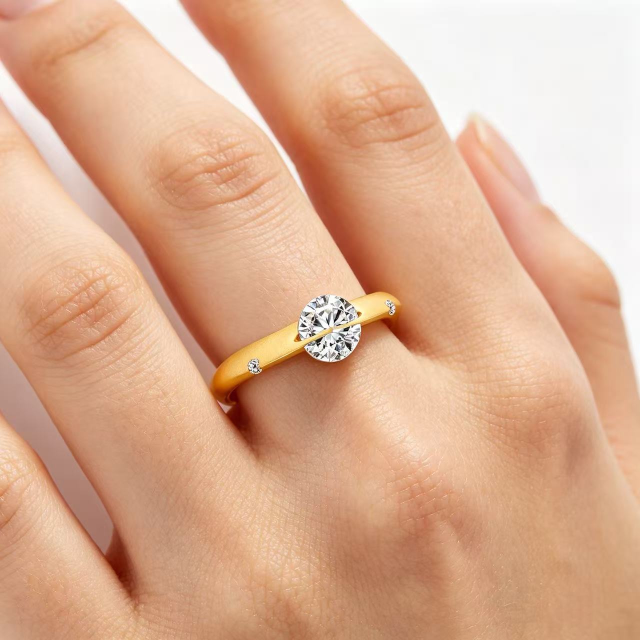Celestial Spin Ring: Silent Smooth Spinning Moissanite Fidget Ring for Anxious Days, Ideal Gift for Women