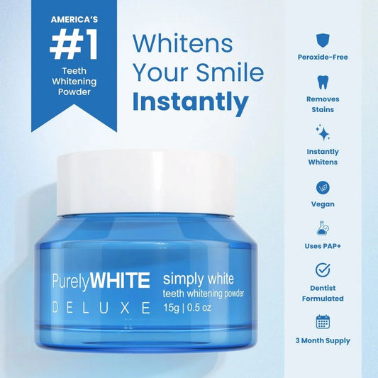PurelyWHITE DELUXE, Whitening Powder - Removes Stains, No Sensitivity