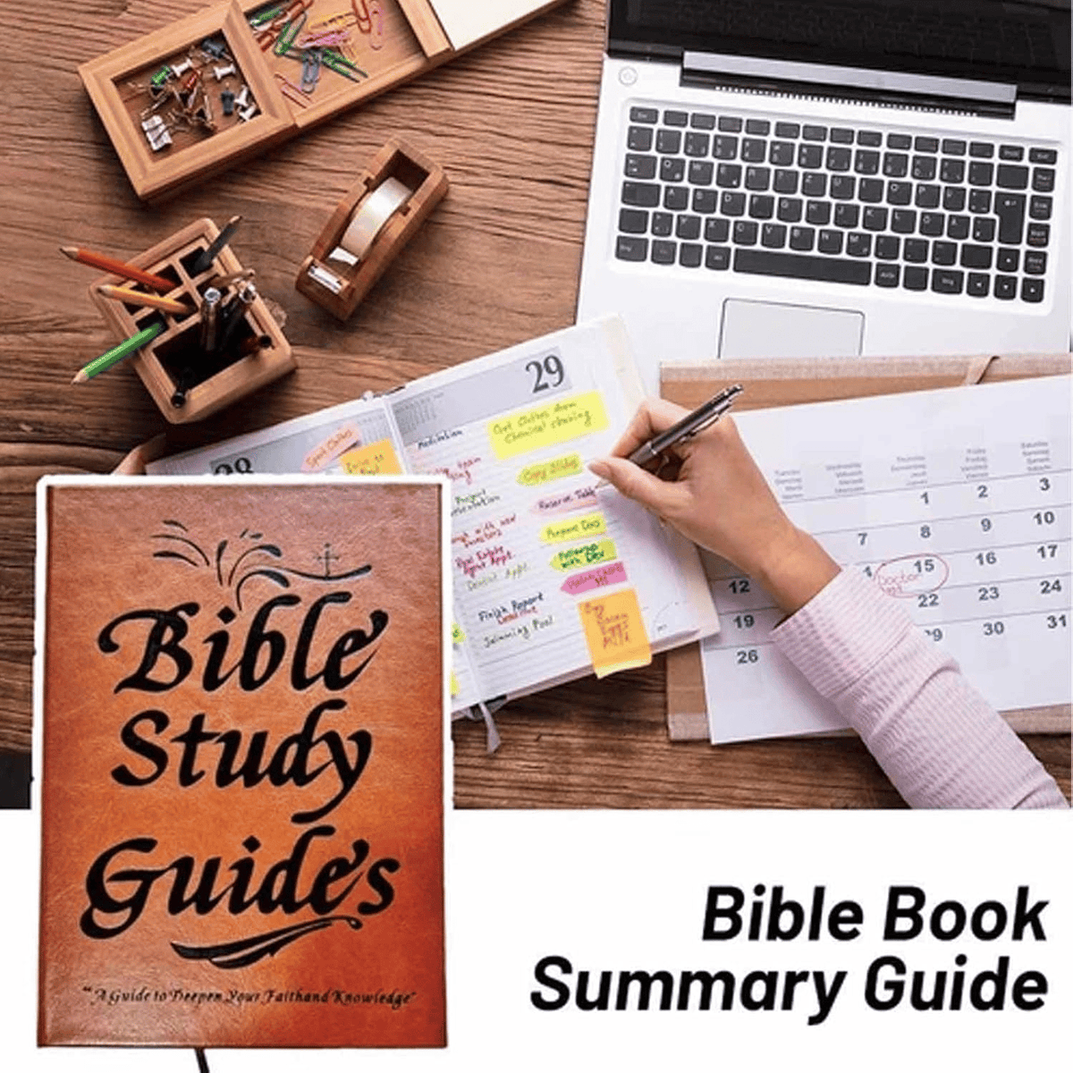 Christianartworkshop 66-Page Bible Study Guide Journal for Daily Devotions and Group Study