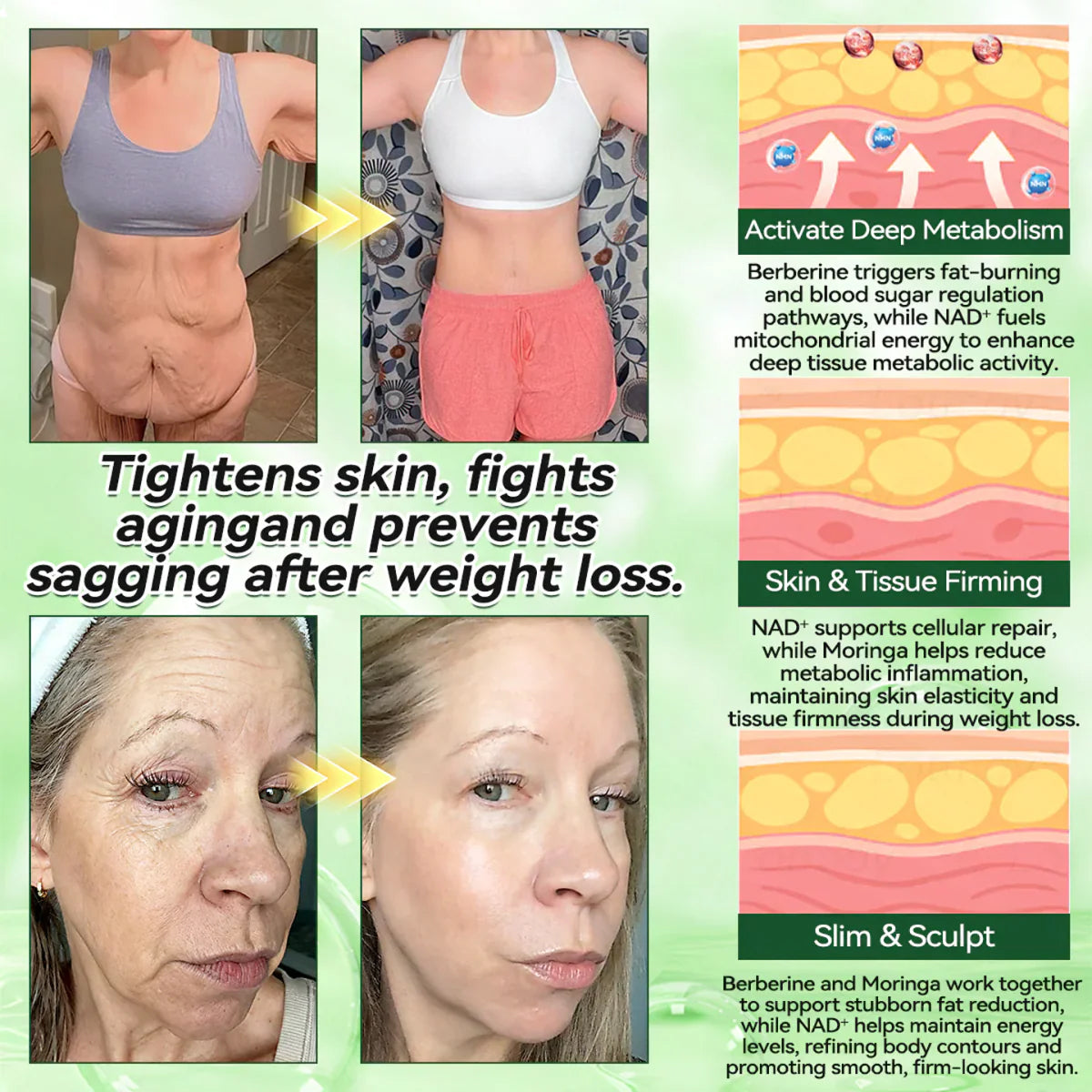 Moringa · Berberine × NAD+ 10-in-1 Advanced Nano Microneedle Patch