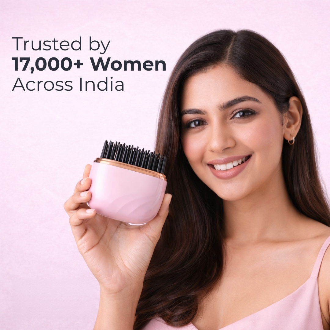 Mini Cordless Hair Straightener Brush – Fast Heating, Anti-Scald, Rechargeable & Portable