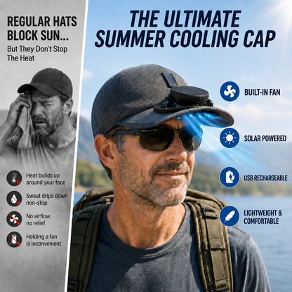 🧢2026 Pro Outdoor Cooling Hat: Dual-Power Fan Cap