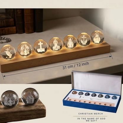 7-Piece Mini Crystal Religious Orbs