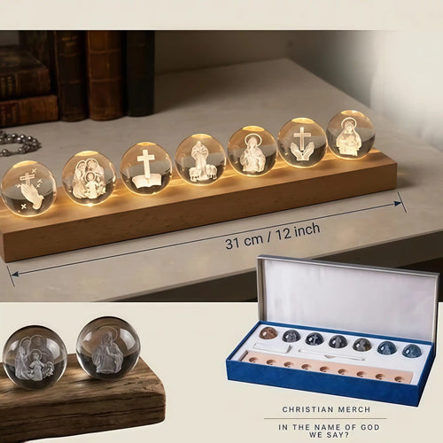 7-Piece Mini Crystal Religious Orbs