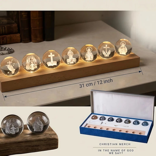 7-Piece Mini Crystal Religious Orbs