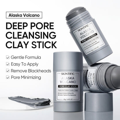 2PCS Clay Stick Mask Set – Deep Pore Cleansing, Oil Control & Brightening | Mugwort Clarifying + Volcano Detox
