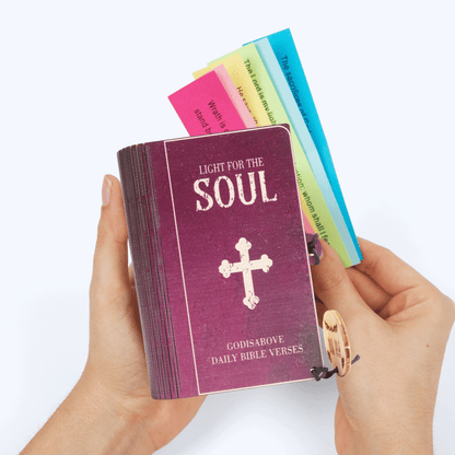 Handmade wooden box containing 90 Bible verse cards