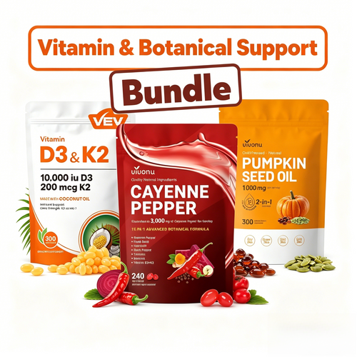 Daily Wellness Trio: Cayenne • D3+K2 • Pumpkin Seed Oil