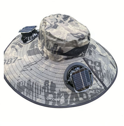 Solar Powered Sun Hat with Dual Fans – Cooling & UV Protection Hat