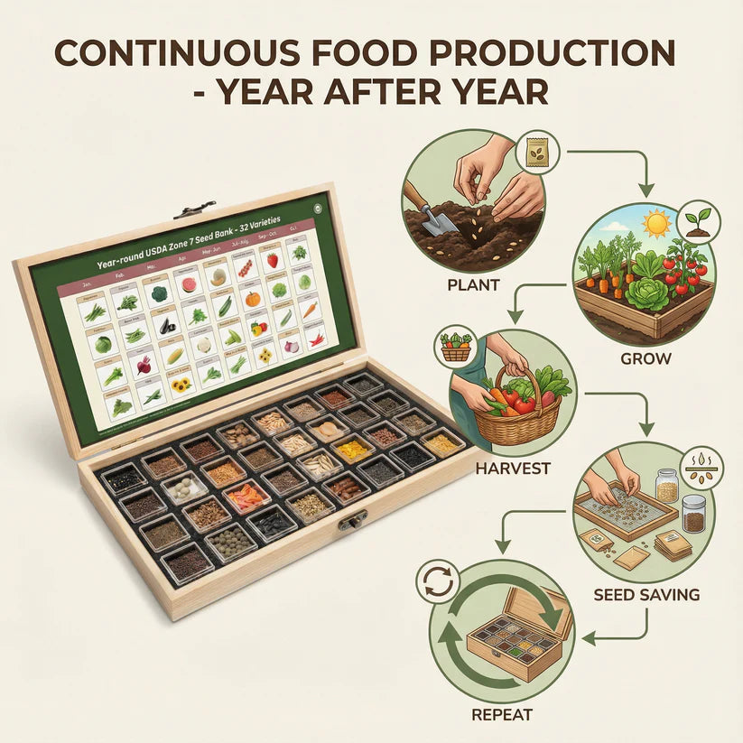 All-in-One Vegetable Seed Bank - 32 Seed Varieties