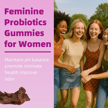 Faizalybova Women's Probiotic + Slippery Elm – 60 Gummies | Daily Vaginal & Gut Health Support with Pineapple Flavor