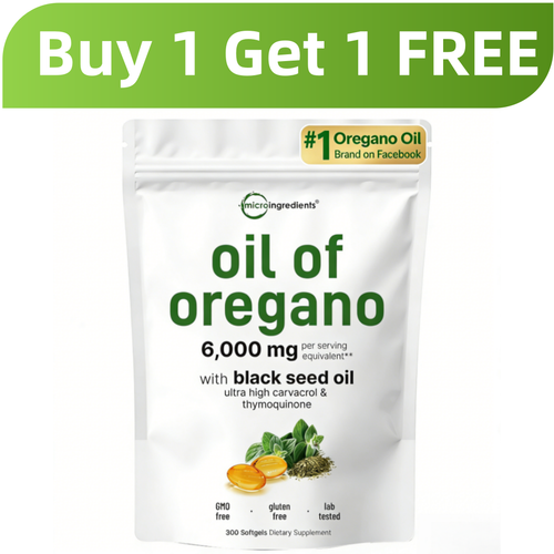 Micro Ingredients Oregano Oil with Black Seed Oil | Mother’s Day Gift Buy1 Get 1 Free