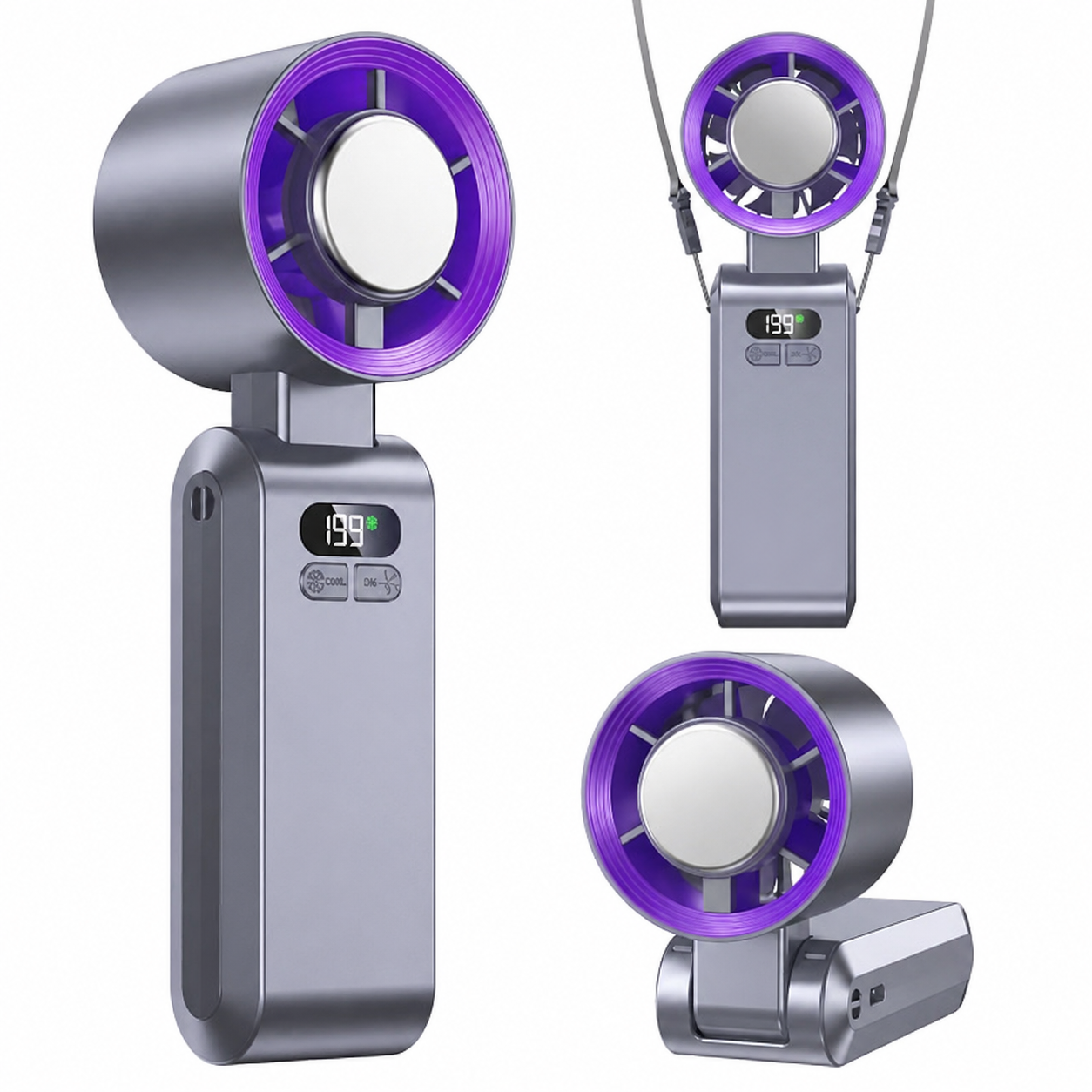 Portable Handheld Fan, Rechargeable Turbo Cooling Mini Fan