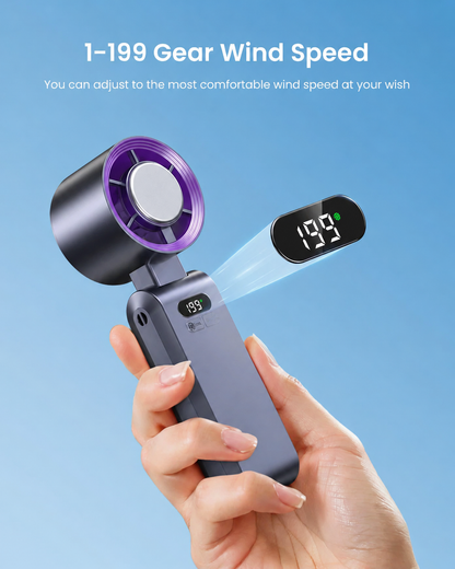 Portable Handheld Fan, Rechargeable Turbo Cooling Mini Fan