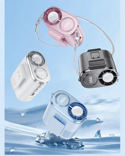 Semiconductor Cooling Waist Fan – Portable Clip-On & Neck Fan with Turbo Cooling