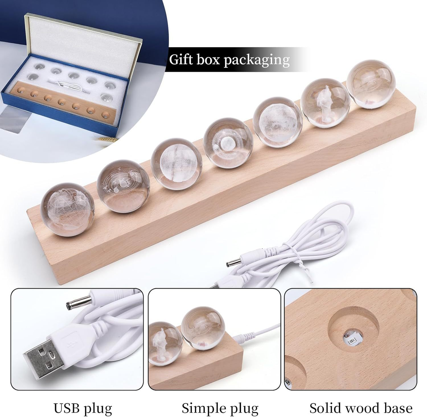 7-Piece Mini Crystal Religious Orbs