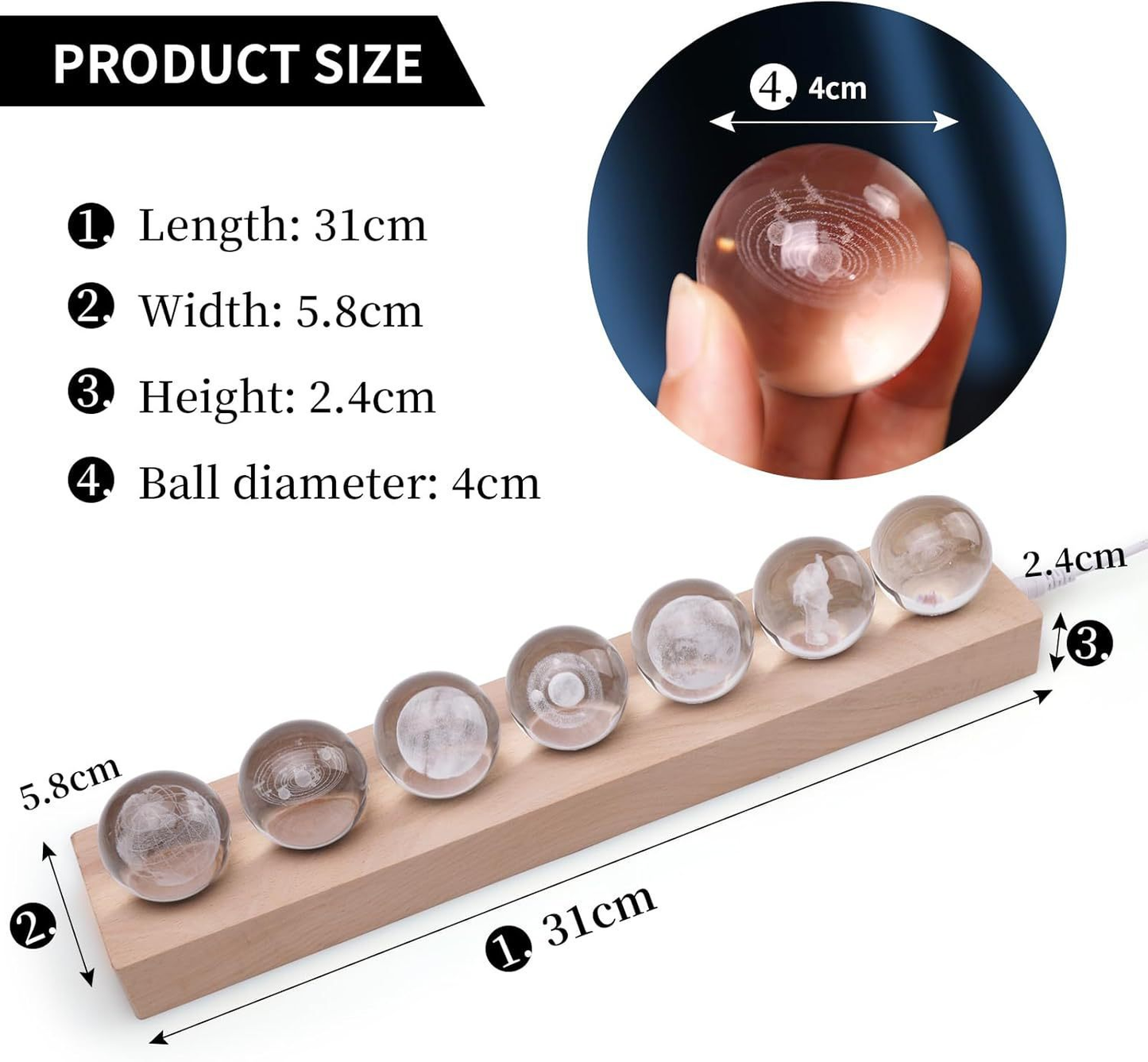 7-Piece Mini Crystal Religious Orbs