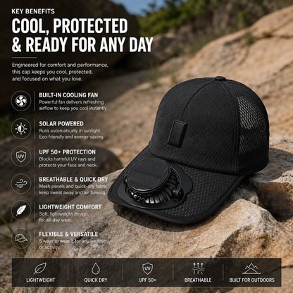 🧢2026 Pro Outdoor Cooling Hat: Dual-Power Fan Cap