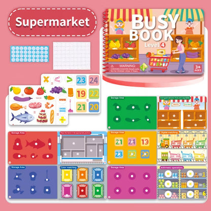 Kids Reusable Sticker Busy Book – Educational Travel Activity Book
