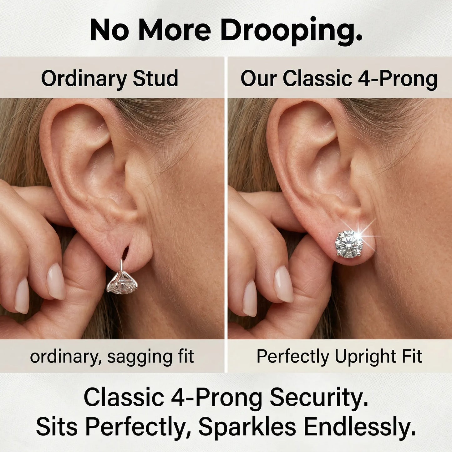 Classic Four Prong Lab Grown Round Diamond Studs