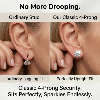 Classic Four Prong Lab Grown Round Diamond Studs