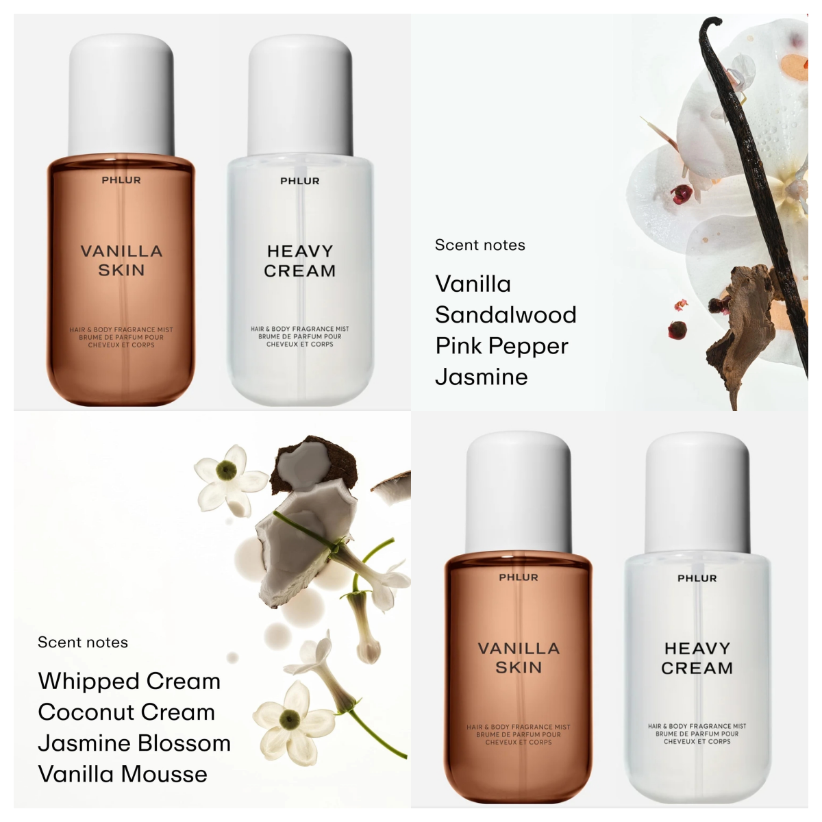 Vanilla Skin & Heavy Cream Duo Hair & Body Fragrance Mist