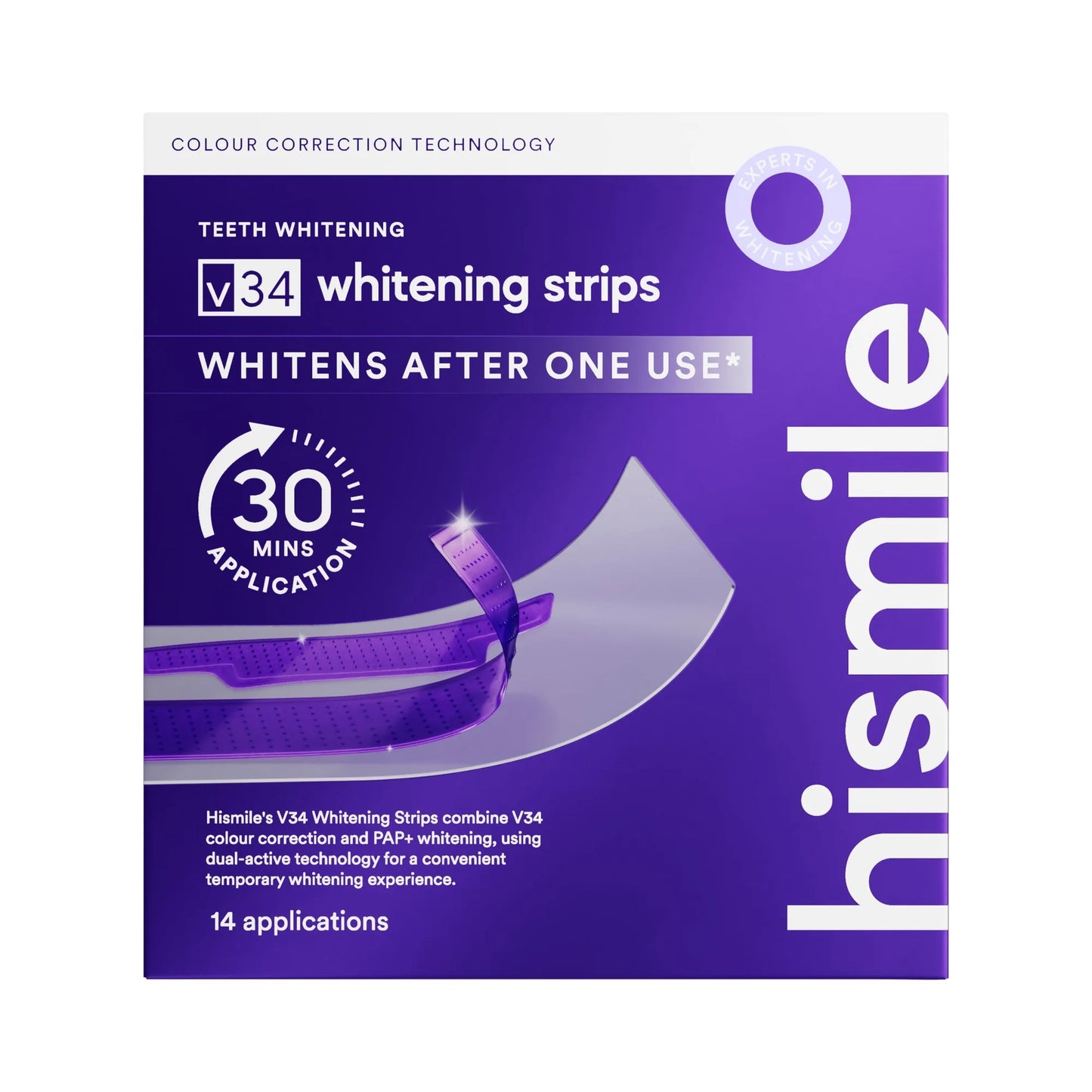 Hismile V34 Whitening Strips, Tooth Stain Treatment, Combining Whitening and Colour Correction